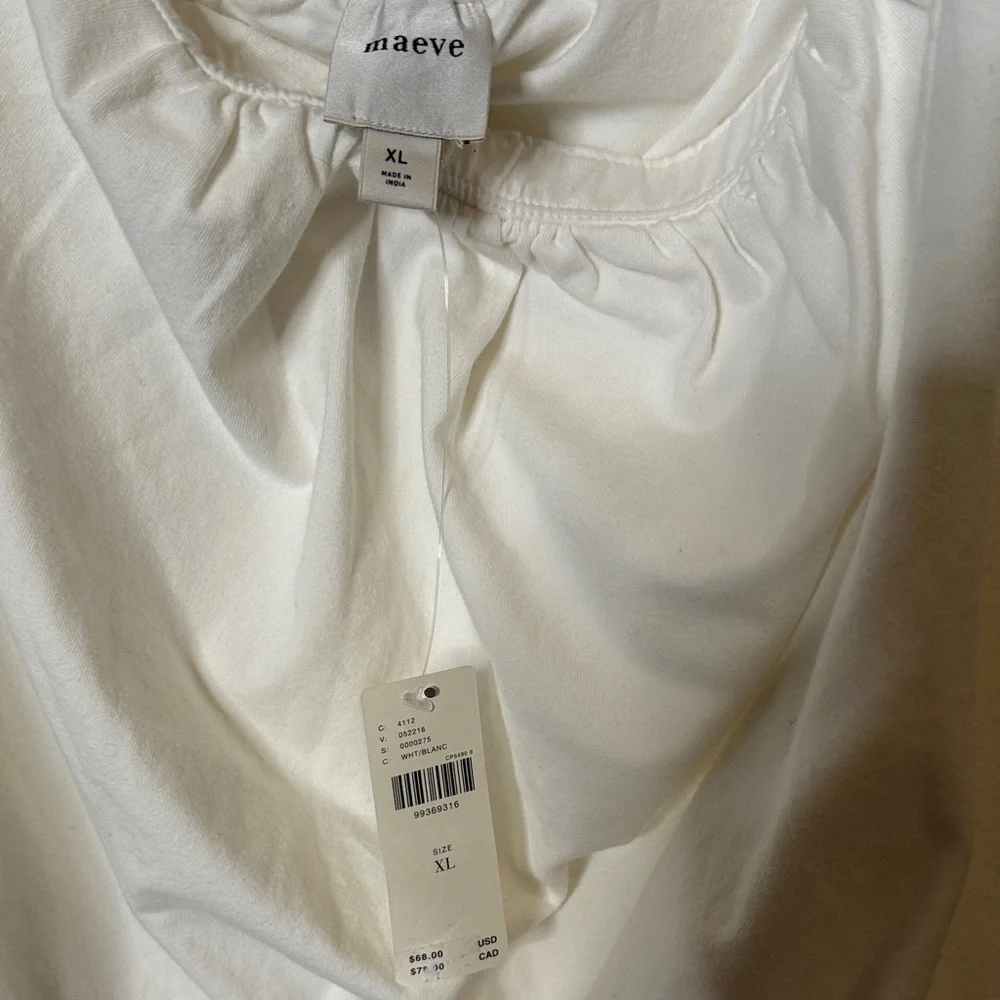 Anthropologie Maeve White Strapless Bubble Hem Top